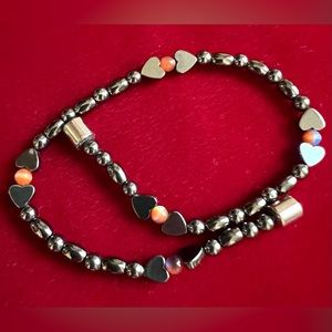 NEW TRIPLE POWER Therapeutic Magnetic Hematite Ankle Bracelet w Magnet Clasp